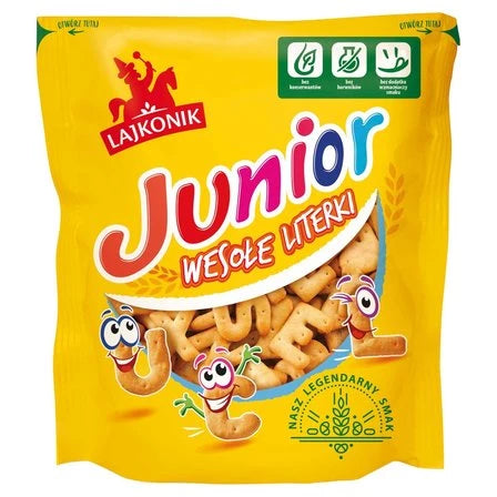 LAJKONIK Junior Wesołe Literki Krakersy solone 120 g