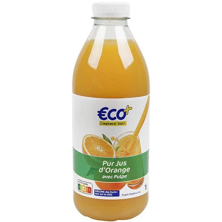 ECO+ Sok z pomarańczy z miąższem 1 L