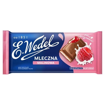 E. WEDEL Czekolada mleczna malinowa 100 g