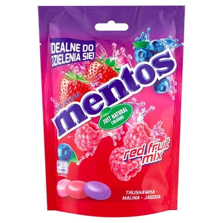 MENTOS Red Fruit Mix Cukierki do żucia 160 g