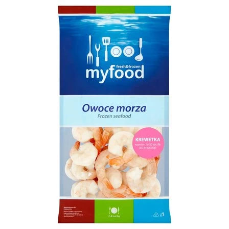 MYFOOD Owoce morza Krewetka biała obrana z ogonkiem 400 g