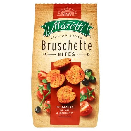 MARETTI Bruschette Pieczone krążki chlebowe o smaku pomidory oliwki oregano 70 g