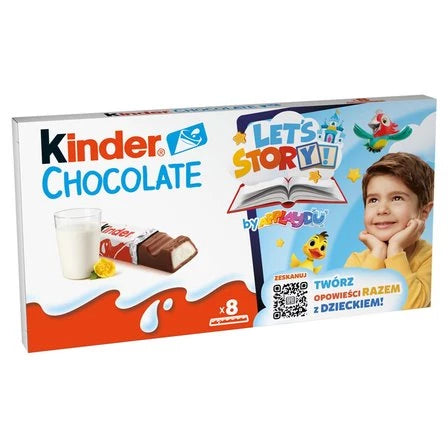 KINDER Chocolate Batonik z mlecznej czekolady z nadzieniem mlecznym (8 szt.) 100 g