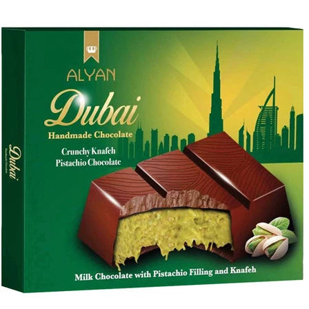 ALYAN Czekolada Dubajska z nitek ciasta Kadaif i kremem pistacjowym 100 g