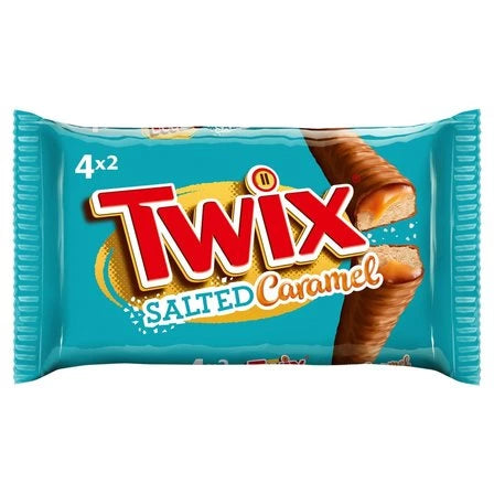 TWIX Salted Caramel Ciasteczka oblane karmelem i mleczną czekoladą [4 x (2 x 23 g)] 184 g