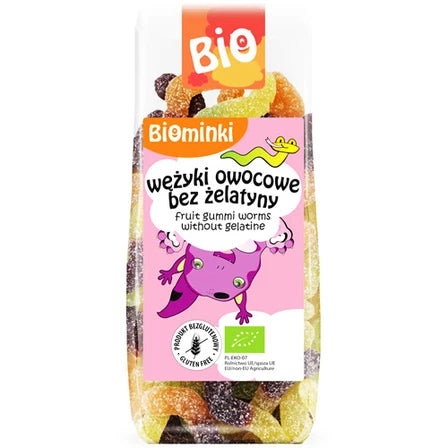BIO PLANET Biominki Żelki wężyki owocowe bez żelatyny 100 g