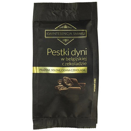 WIODĄCA MARKA Kwintesencja Smaku Pestki dyni prażone solone w ciemnej czekoladzie 65 g