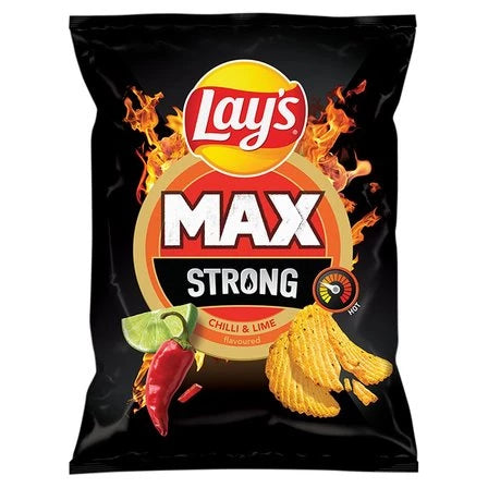 LAY'S Max Strong Chipsy ziemniaczane karbowane o smaku ostrego chilli i limonki 250 g