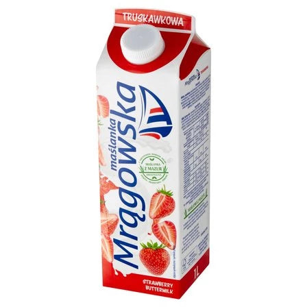 MLEKPOL Maślanka Mrągowska truskawkowa 1 L