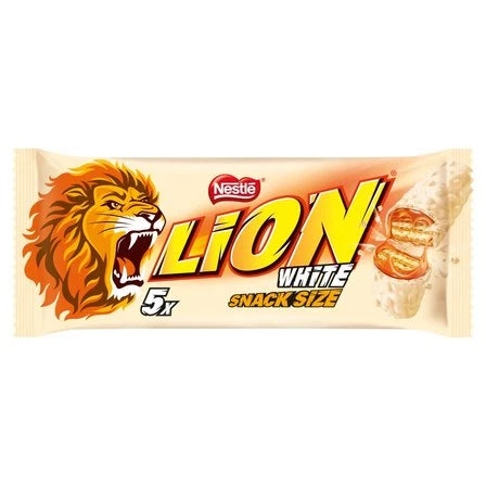 LION White Nadziewany wafel z karmelem i płatkami pszennymi w białej polewie (5 x 30 g) 150 g