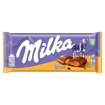 MILKA Czekolada mleczna z nadzieniem karmelowym 100 g
